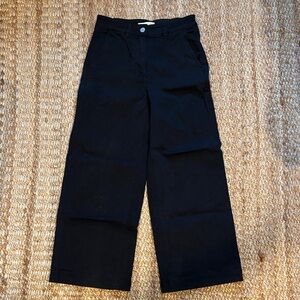 Everlane Black Cotton Wide-Leg Pants, size 2